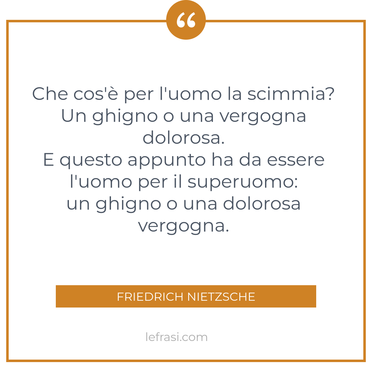 Che cos è per l uomo la scimmia Un ghigno o una vergogna