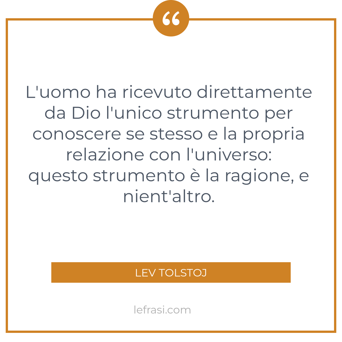 L Uomo Ha Ricevuto Direttamente Da Dio L Unico Strumento