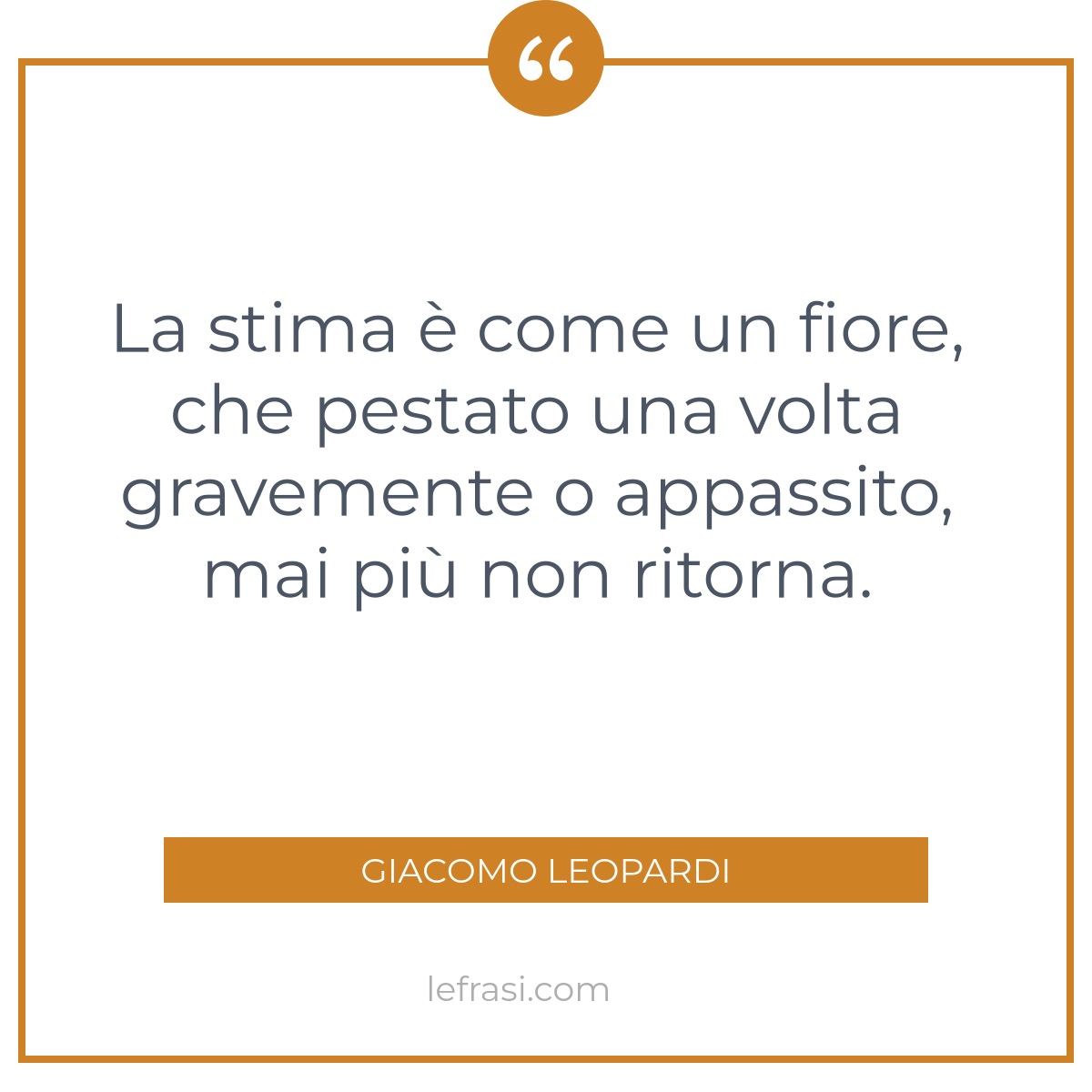 La Stima è Come Un Fiore Che Pestato Una Volta Gravemente 4984