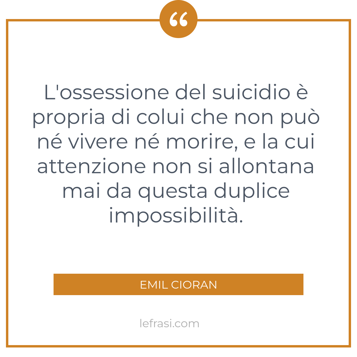 L Ossessione Del Suicidio E Propria Di Colui Che Non Pu