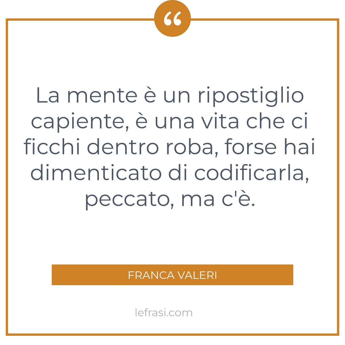 La Mente E Un Ripostiglio Capiente E Una Vita Che Ci F