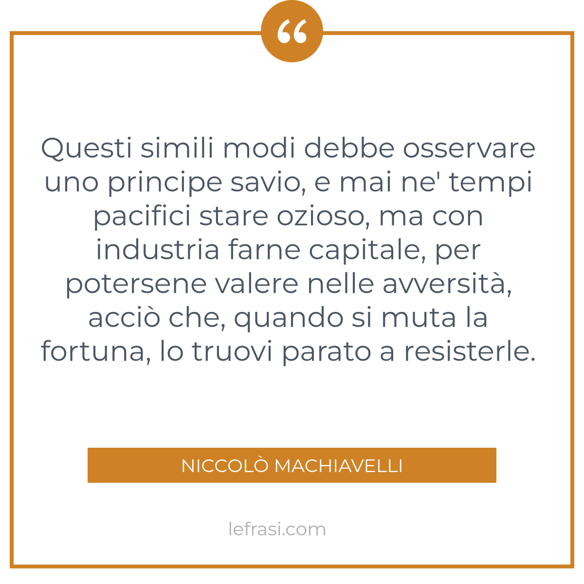 Questi Simili Modi Debbe Osservare Uno Principe Savio E