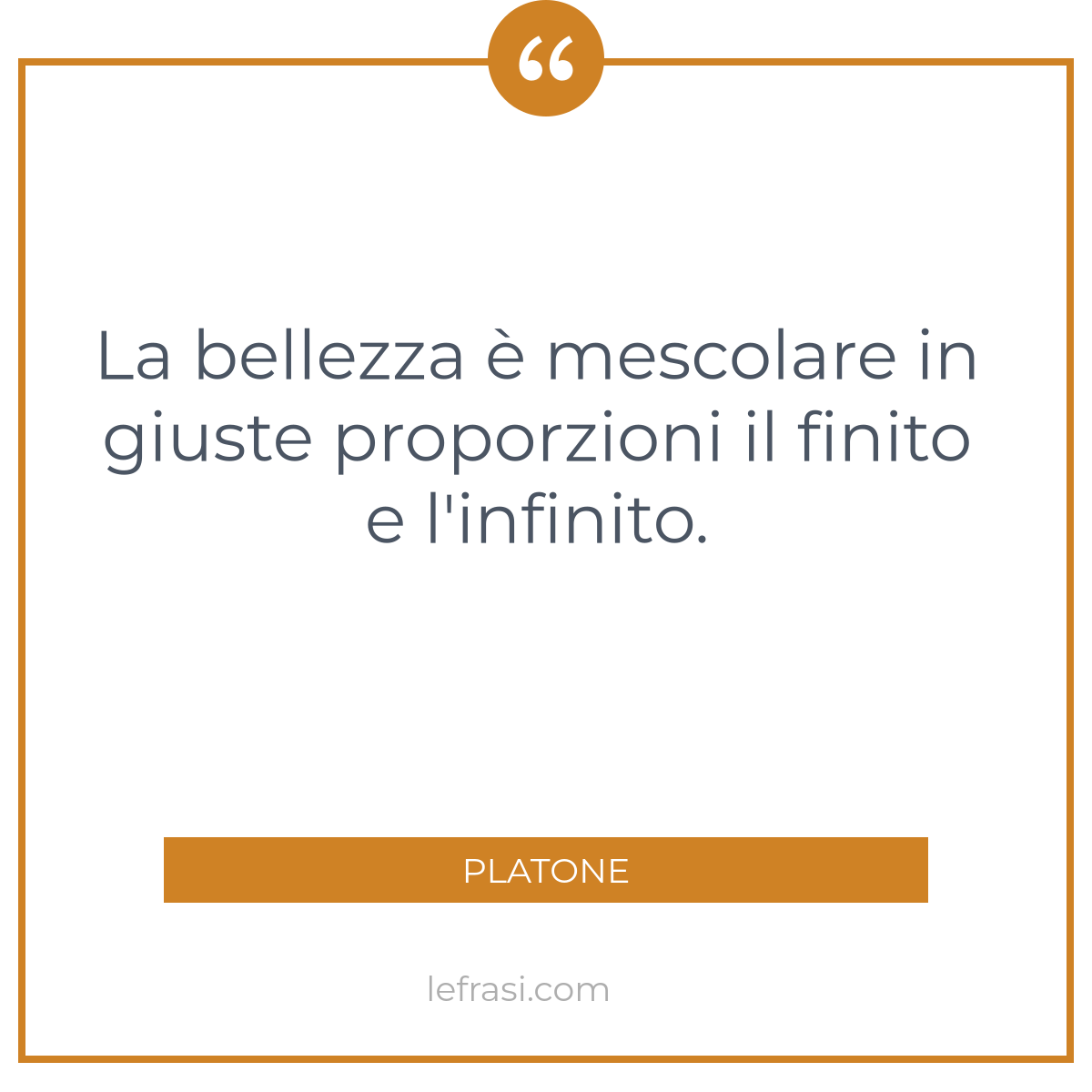 La Bellezza E Mescolare In Giuste Proporzioni Il Finito